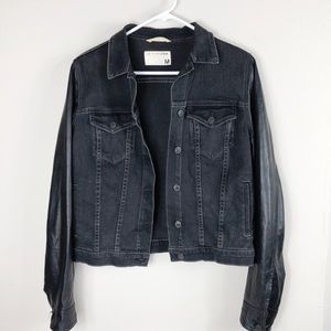 Rag &Bone Leather Trim Jean Jacket, M